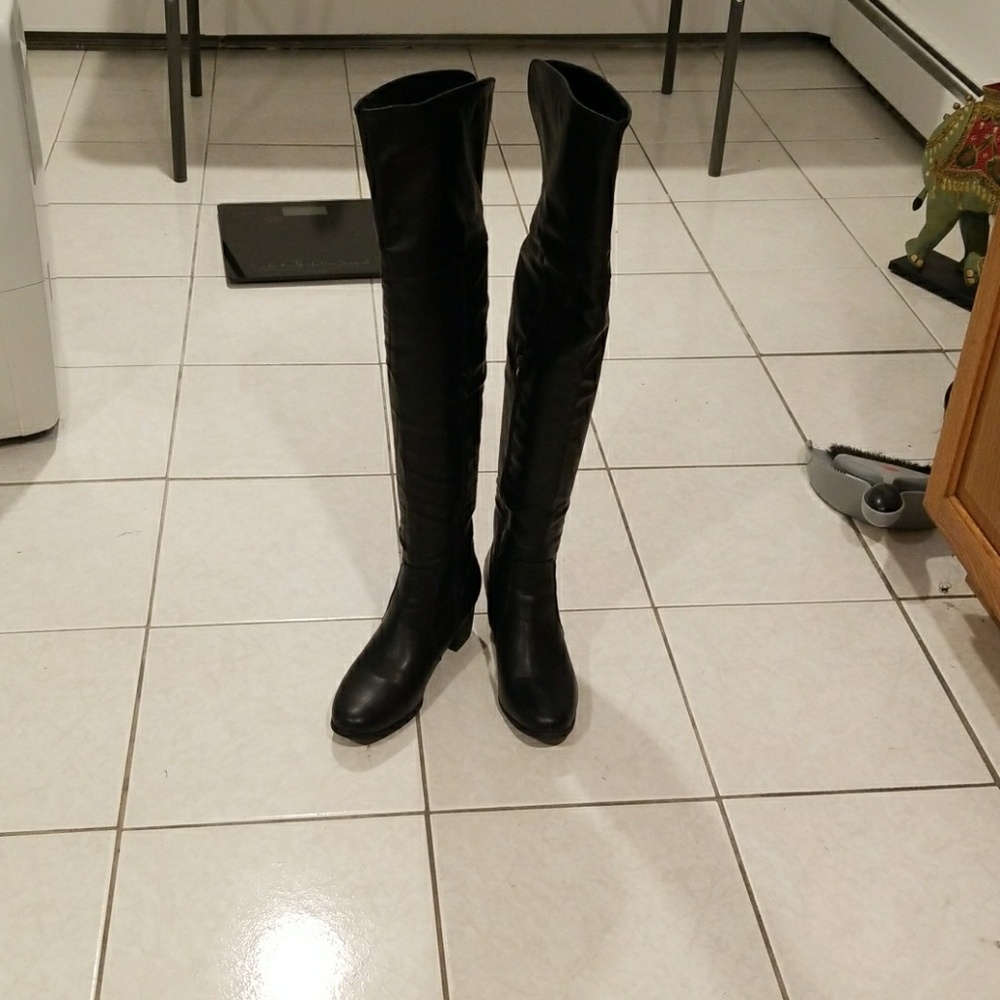 Over the knee faux leather boots